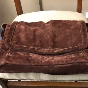 Corduroy Fossil purse with leather stud detail